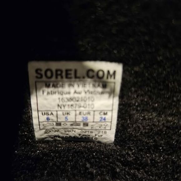 Size 8 Sorel Caribou NY1879 Black Nubuck/Sherpa Waterproof Women Insulated Boots - Picture 7 of 7